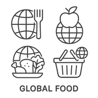 Back and white icon thin lines for Global food image collection and pixelperfect annotation-1