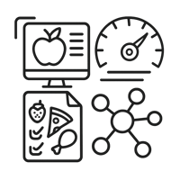 Black and white icon thin lines for Accelerate your Computer Vision performance with Pangeanics specialized food image datasets built with a focus on-2