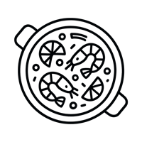 Paella black and white icon