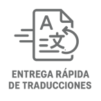 entrega rápida de traducciones icono en blanco y gris-1