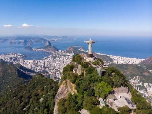 Aerial view of Rio de Janeiro Corcovado