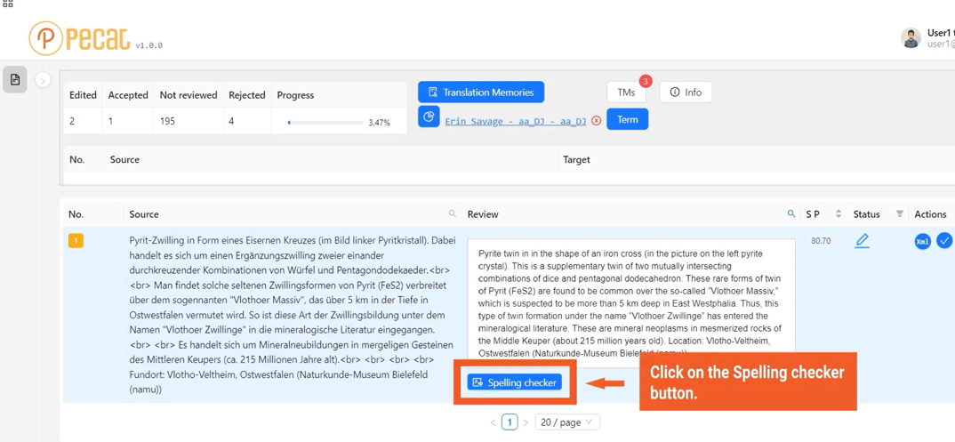 PECAT tool for post-editing machine translation with MT Quality Estimation