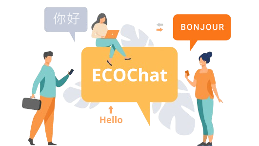 ECOChatはAI翻訳による多言語AIチャットボットエコシステムです。